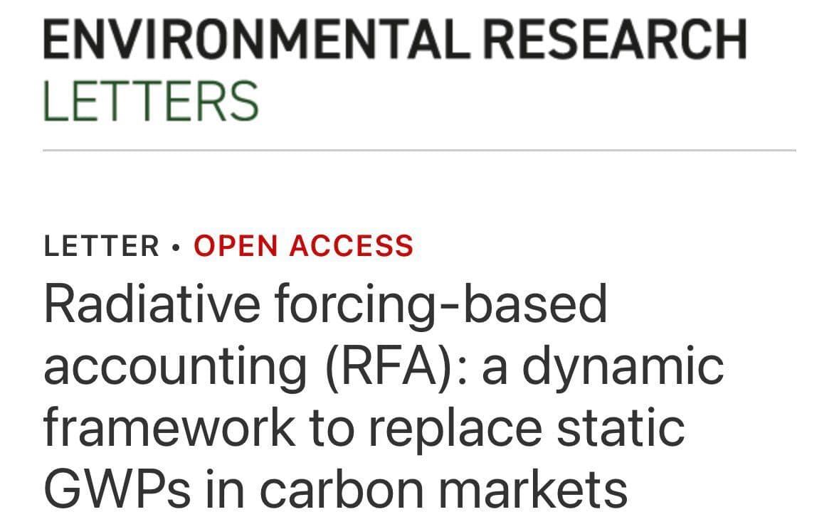 Radiative forcing-based accounting (RFA): a dynamic framework to replace static GWPs in carbon markets