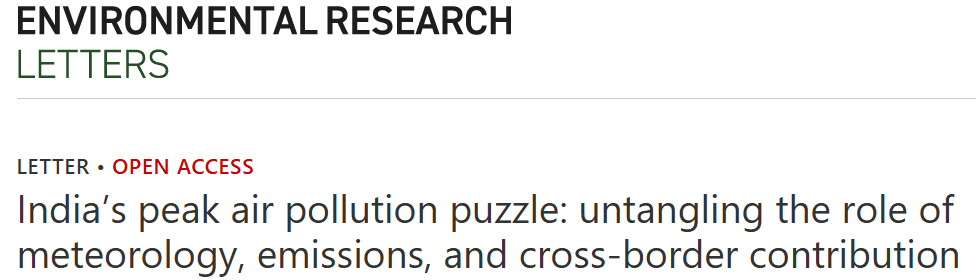 India’s peak air pollution puzzle: untangling the role of meteorology, emissions, and cross-border contribution
